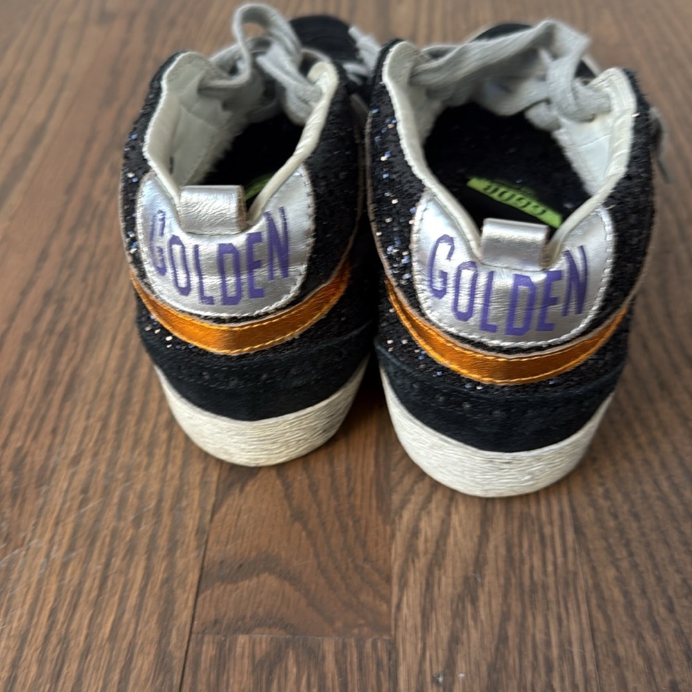Golden Goose MidStar Black Glitter Sneakers, Good Condition: Size 8 - Picture 11 of 14